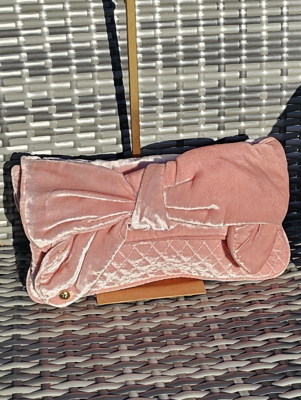 Vintage Juicy Couture "Tied with a Bow" Large Velvet Clutch - MSRP $198 - Picture 1 of 16